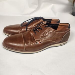 Tommy Hilfiger Urban Casual Brown Lace Up Oxford Sz 11.5Cap Toe Vegan Leather